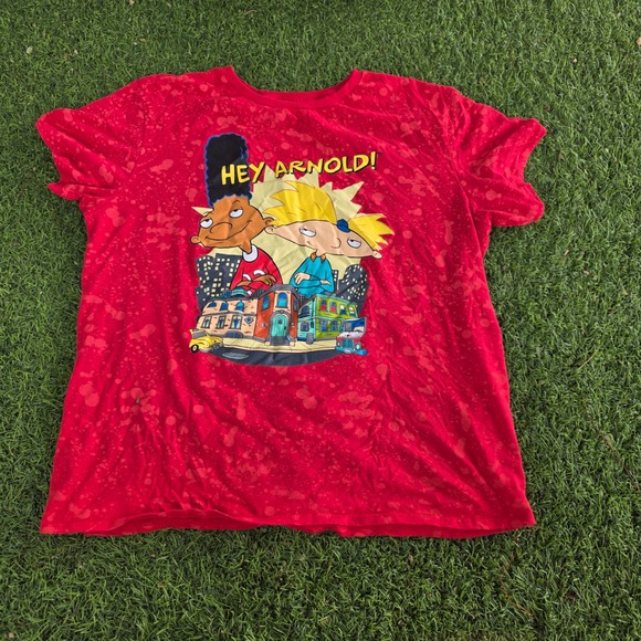 Nickelodeon Other - Nickelodeon Hey Arnold Red Bleach Splatter Graphic T-Shirt XXL Mens 2021 Retro